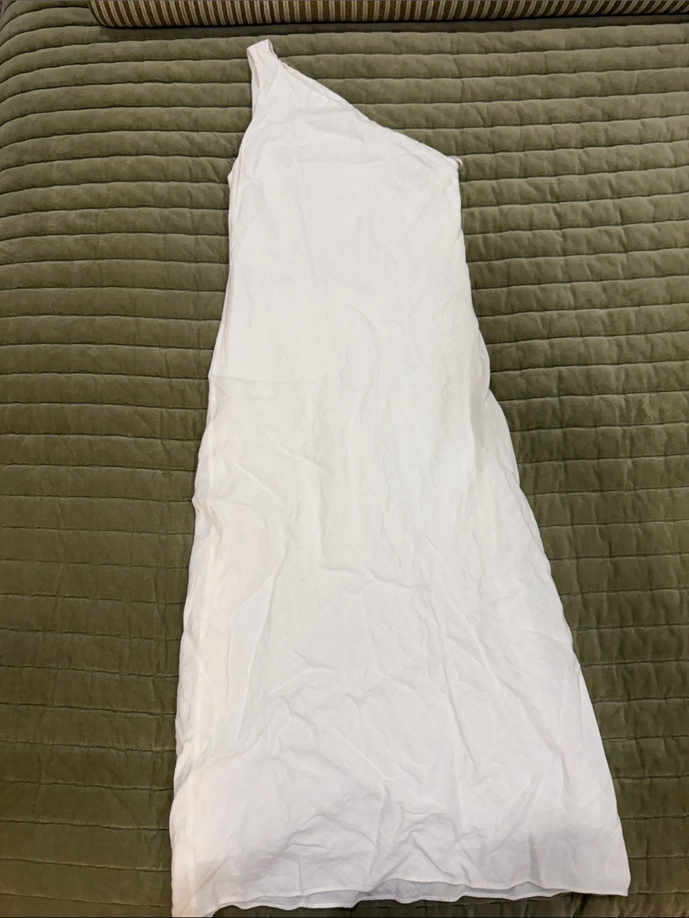 Zara White One-Shoulder Midi Dress